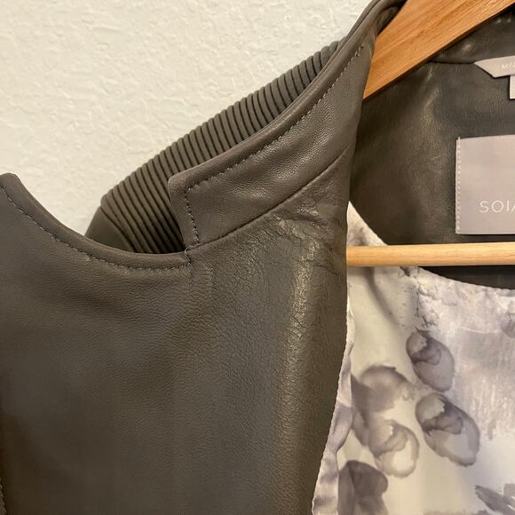 Soia & Kyo Gray Leather Jacket Size Small Genuine Lambskin - Picture 13 of 16